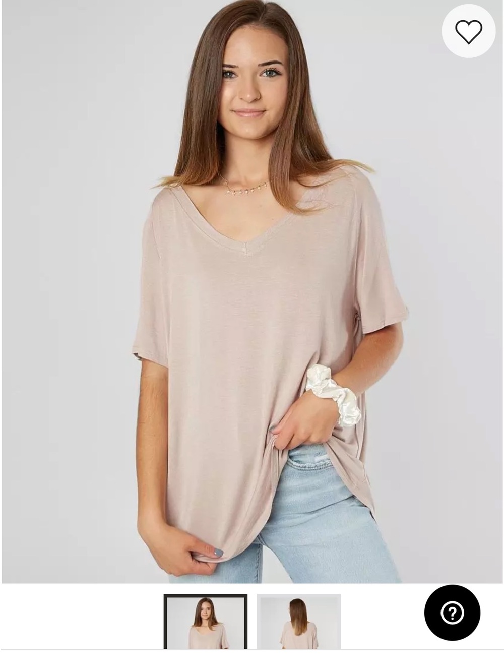 Relaxed V-Neck Short Sleeve Top in Tan